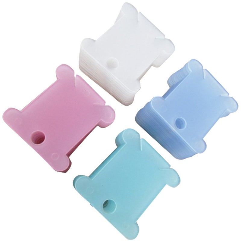 Street27 Plastic Thread Bobbins Holder for Cross Stitch Embroidery Winding Board Pack of 100
