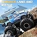 NQD Monster Truck Toys Waterproof 360Rotate 4x4 RC Truck Amphibious Remote Control Monster Trucks 24GHz All Terrain OffRoad Pickup Toy RC Car for Gifts for Boys Kids Age 6 7 8 9 10 11 12 Blue - Image 4