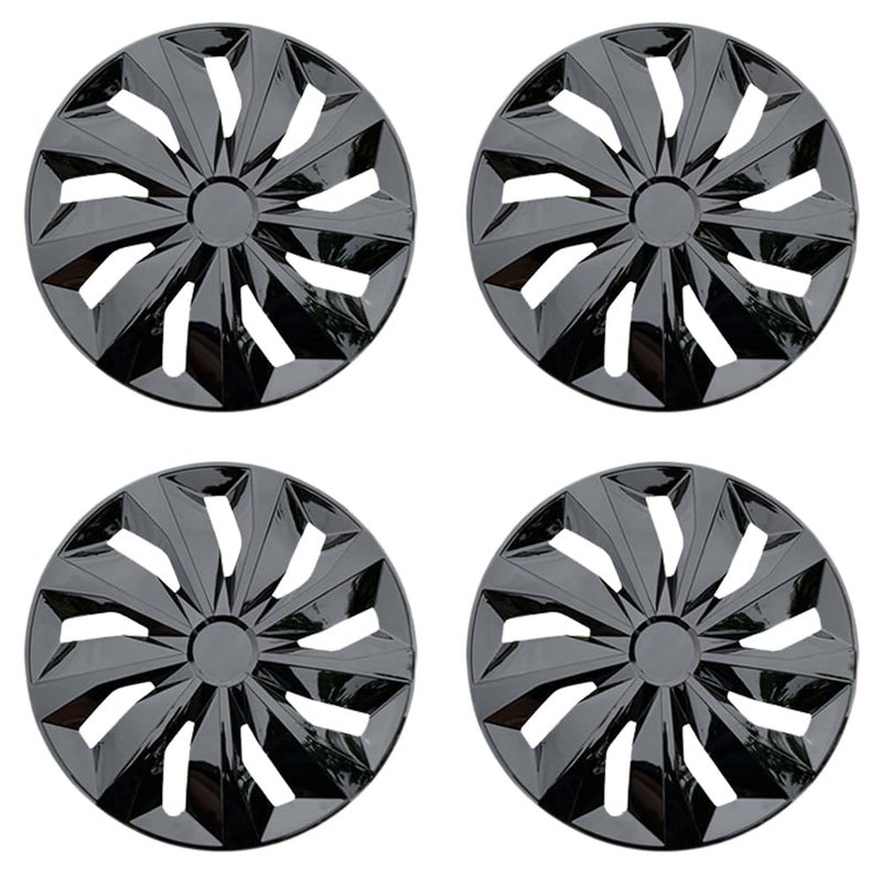Aiqiying Hubcaps Wheel Cover Replacement Size R14 Hub Cap Universal-Fit Steel Wheels Rims Cover ABS Tire Caps for Most Car Truck Sedan SUV -Set of 4ï¼ˆ14-inchï¼ŒBlackï¼‰ - Image 1