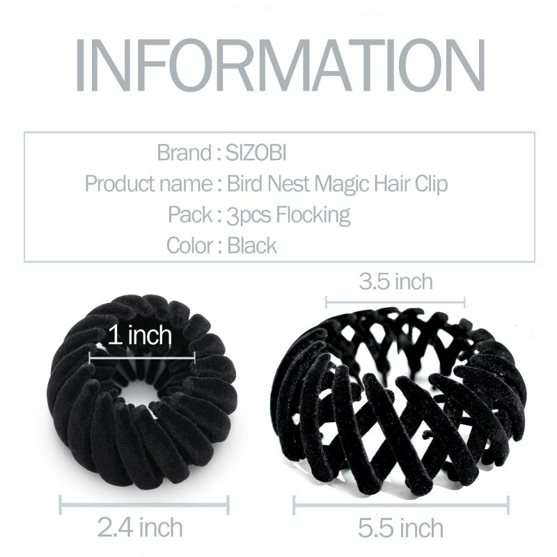 Sizobi Bird Nest Magic Hair Clip, Birds Nest Hair Clips for Women, Birds Nest Hair Clip, Hair Accessories for Women Hair Bun Maker Ponytail Holders for Thick Thin Hair, Headbands for Women Non Slip - Image 2