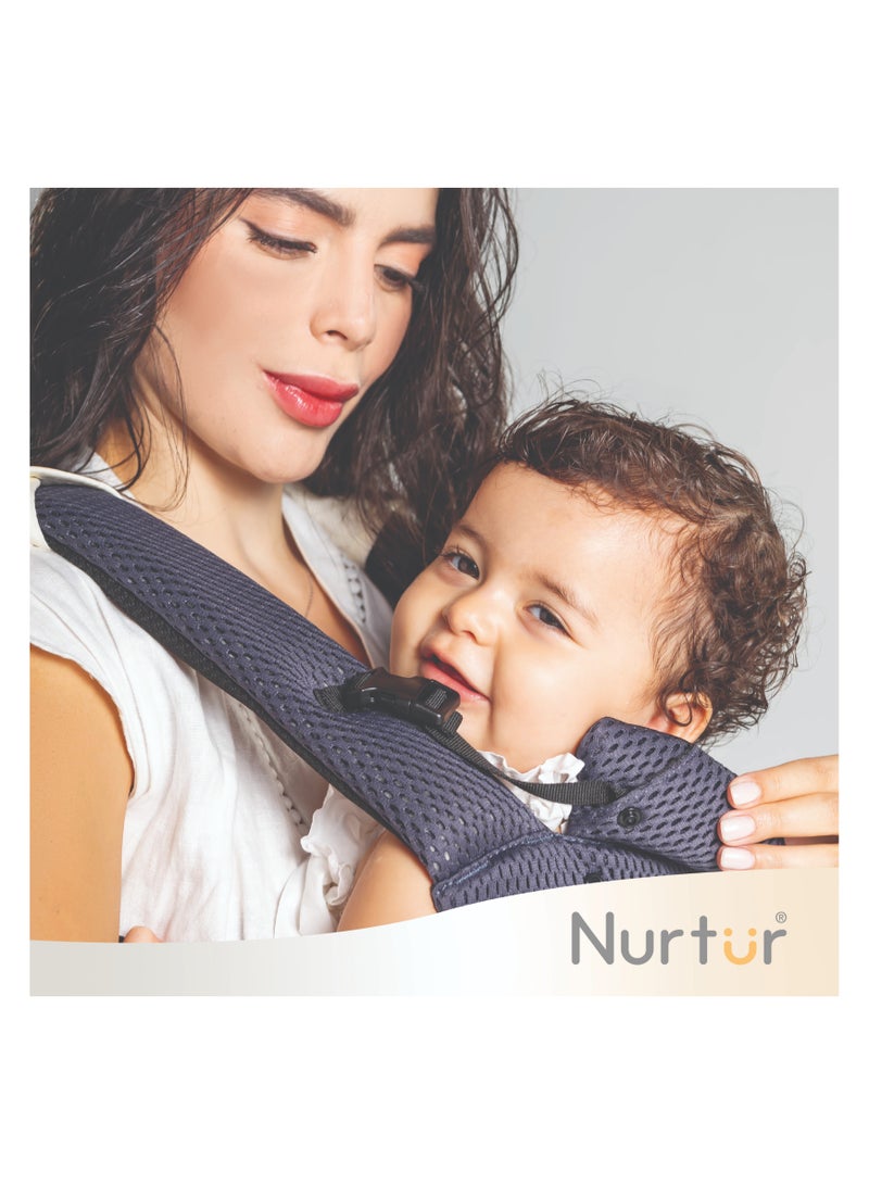 Nurtur Willow Deluxe Mesh Infant Baby Carrier – Premium Fabric, Dual-Facing Comfort, Adjustable Cushioned Straps, & Built-In Baby Bib  - Image 5