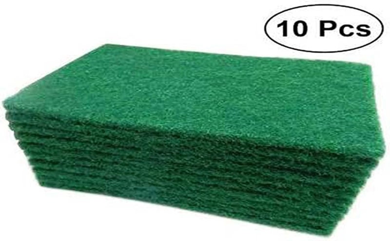 Hanumex Home Kitchen Bowl Dish Wash Clean Scrub Sponge Cleaning Pads Green 10 Pieces - Image 2