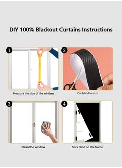 Lemon Portable Blackout Curtains With Self Adhesive Tape Travel Cuttable Sunscreen Shade Drapes For Bedroom Living Room Bathroom And Attic Blackout Curtains Width 145 cm Length 100 cm  - Image 3