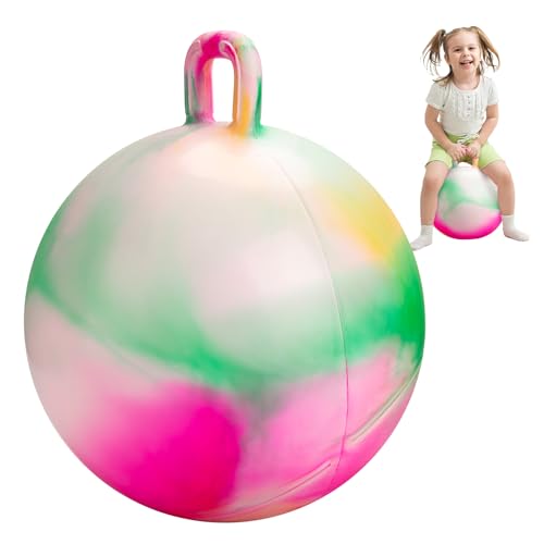 INPODAK Hopper Ball 20 Inch Bouncy Ball with Handle for Kids Hippity Hop Jumping Bounce Hopping Toy for Boys Girls Ages 59 with Pump and Gift Box Great Gift for Birthday Holiday Pink - Image 1