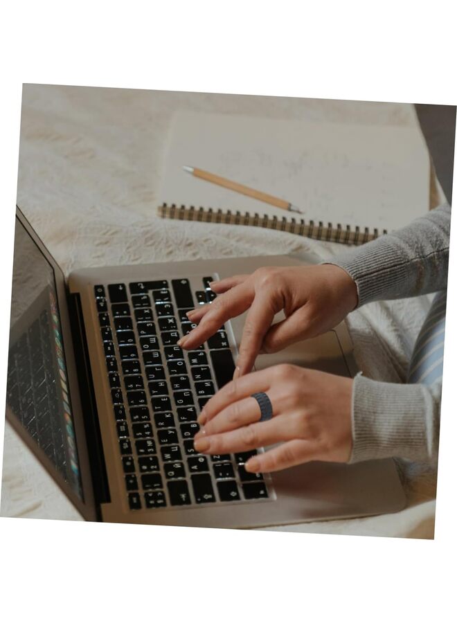 Mens 8.7mm Wide Tire Pattern Silicone Wedding Band 10pcs set Black Brown Camo Blue Rubber Rings(9) - Image 2