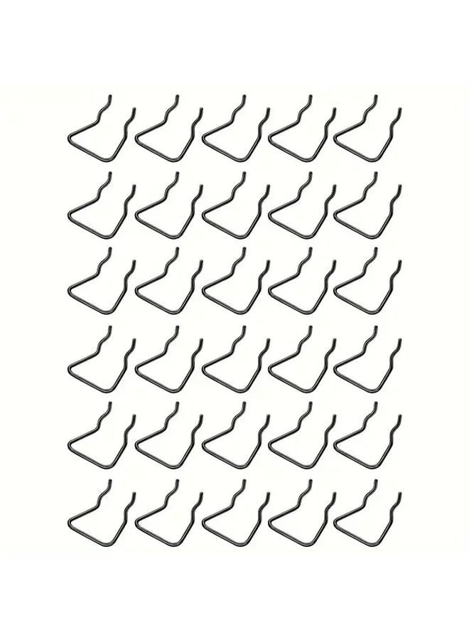 30 Pcs Black Metal Hooks for Pegboard Tool Organization Garage Storage - Image 1