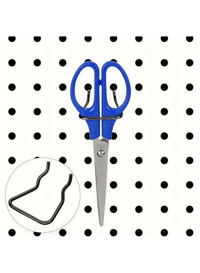 30 Pcs Black Metal Hooks for Pegboard Tool Organization Garage Storage - Image 3