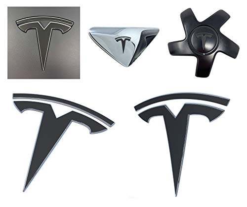 Custom Cut Graphics Logo Decal Overlay Stickers for Tesla Model 3 2017 to 2023 Standard Wrap 11pc Set Matte Black - Image 1