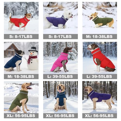 Mklhgty Waterproof Dog Coat for Small Dogs Warm Dog Winter Jacket Reflective Windproof Turtleneck Dog Cold Weather Coats with Adjustable Hook Loop Blue S - Image 3