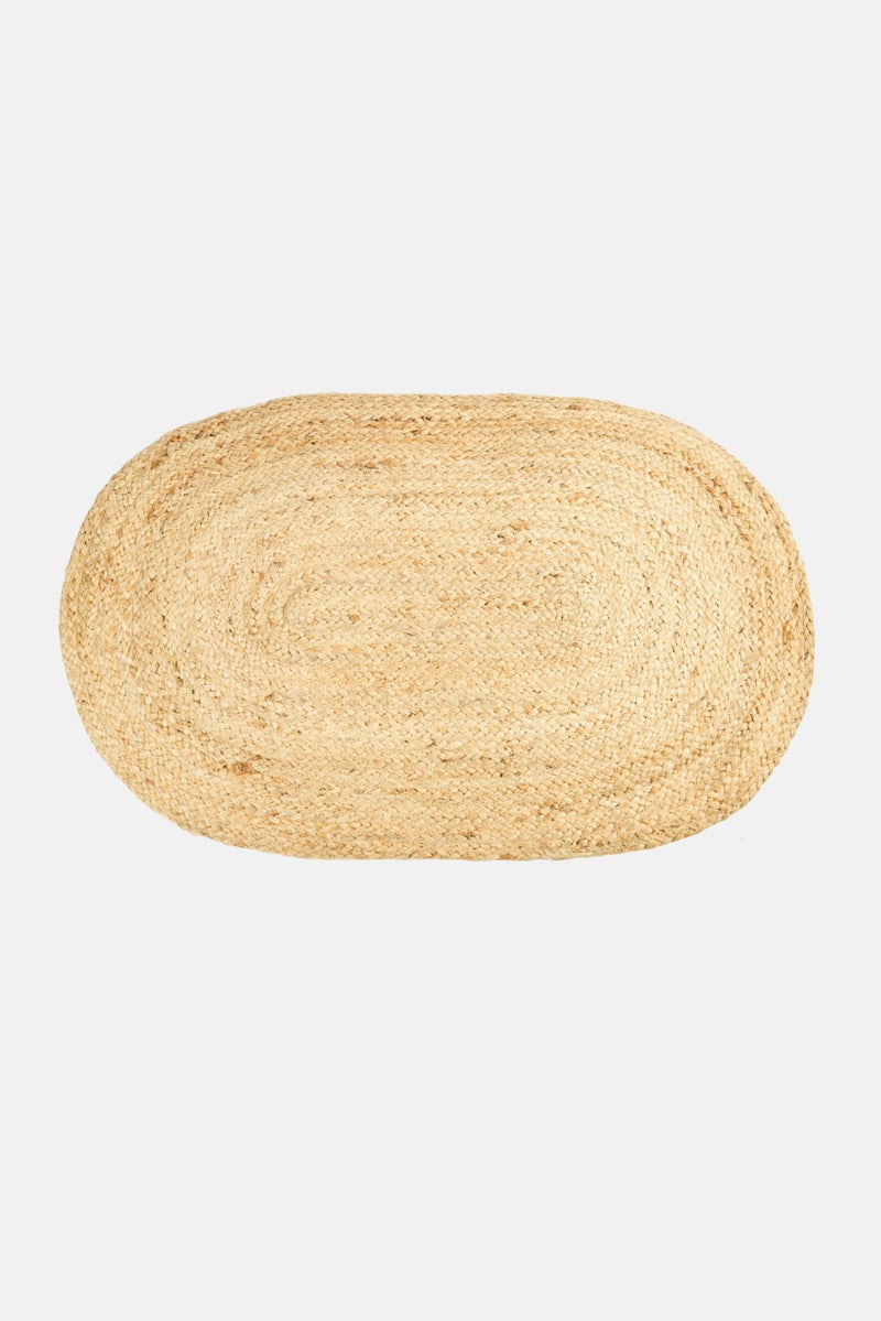 Muy Mucho Oval Jute Rug, Tan  - Image 1