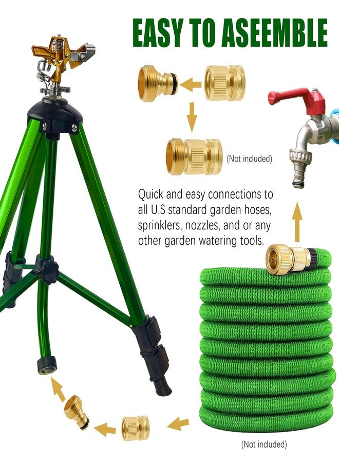 رشاشات LIULO TOOL الصدمية على قاعدة ثلاثية، عبوة من قطعتين، رشاشات ثلاثية برأس نحاسي، ري بزاوية 360 درجة لمساحات واسعة مع أرجل تمديد وأقفال قابلة للطي، موصل شديد التحمل 3/4 بوصة للحديقة أو الفناء - Image 5