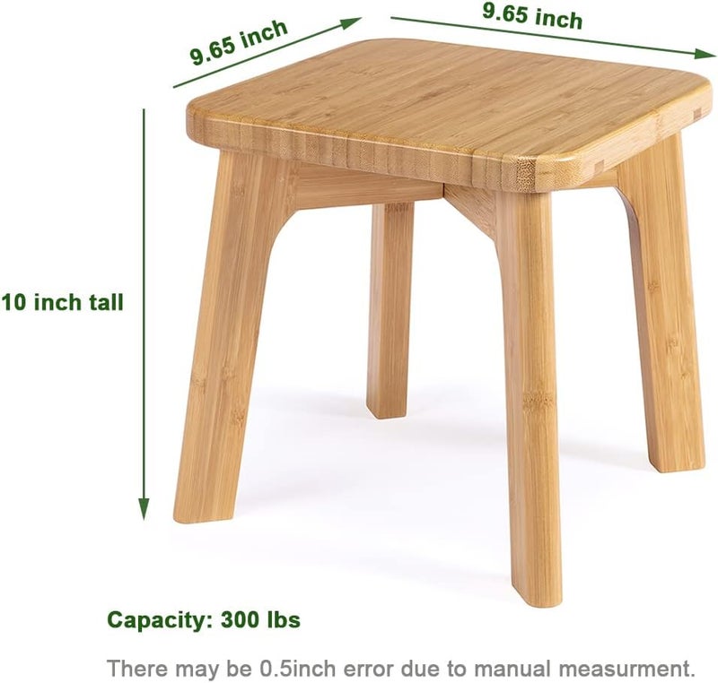 PELYN Wooden Step Stool for Kids & Adults – Small Foot Stool for Sitting or Reaching, Anti-Slip, 300lbs Capacity for Bathroom & Kitchen - Image 3