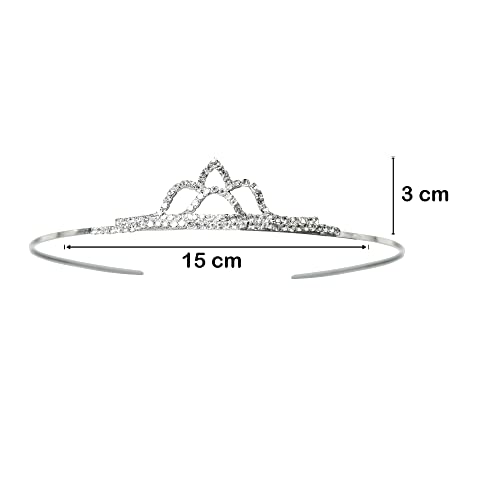 DECOFY Rhinstone Crown/Tiara Set Very Elegant Small & Beautiful Peice of Crown Ideal For Kids, Girls & Womens (1 Pc) - Image 3