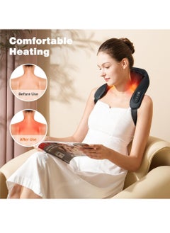 Uwals Neck Massager with Heat, Cordless 4D Deep Tissue Kneading Massage, Shiatsu Neck and Shoulder Massage Pillow for Neck, Traps, Back and Leg Pain Relief, Gifts for Men Women  - Image 3