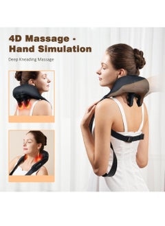 Uwals Neck Massager with Heat, Cordless 4D Deep Tissue Kneading Massage, Shiatsu Neck and Shoulder Massage Pillow for Neck, Traps, Back and Leg Pain Relief, Gifts for Men Women  - Image 2