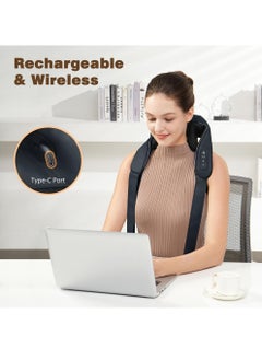 Uwals Neck Massager with Heat, Cordless 4D Deep Tissue Kneading Massage, Shiatsu Neck and Shoulder Massage Pillow for Neck, Traps, Back and Leg Pain Relief, Gifts for Men Women  - Image 4