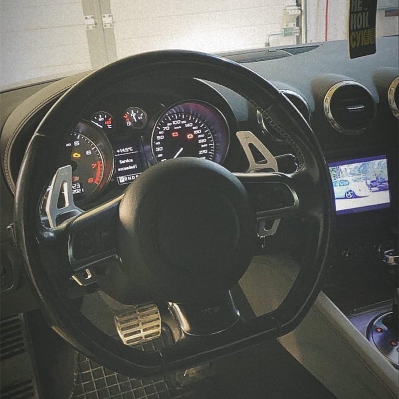 cheekyglo 2 Pcs Steering Wheel Shifter Pddles, Steering Wheel Shifter Extension Steering Wheel Shift Lever Extension Fit ForudiTTTTSMK28J5S5Coupe4838PS3Q58R8 Silver-Silver - Image 3