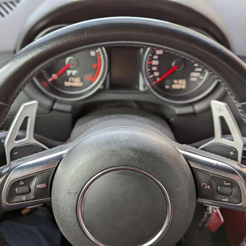 cheekyglo 2 Pcs Steering Wheel Shifter Pddles, Steering Wheel Shifter Extension Steering Wheel Shift Lever Extension Fit ForudiTTTTSMK28J5S5Coupe4838PS3Q58R8 Silver-Silver - Image 2