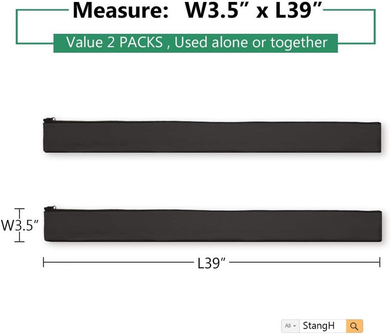StangH Computer Cord Management Sleeve System - Adjustable Cord Sleeves Wire Cover Concealer Wrap with Zipper, Durable Tidy Cord Keeper for Office Theater/Home, Black,39 Inch Long, 2 Pcs - Image 2