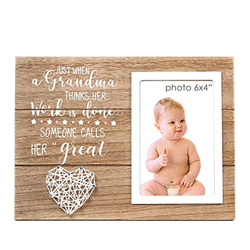 VILIGHT Great Grandma Gifts Picture Frame  Pregnancy Announcement Present for New Great Grandmother  4x6 Inches Photo