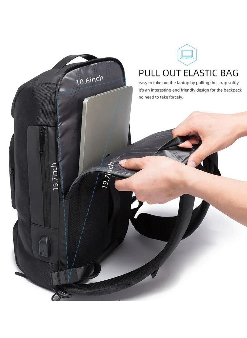 Generic LAPTOP BACKPACK 17 INCH BUSINESS TRAVELLING BACKPACK WITH USB CHARGER PORT,WEEKENDER CARRY-ON BACKPACK  - Image 4