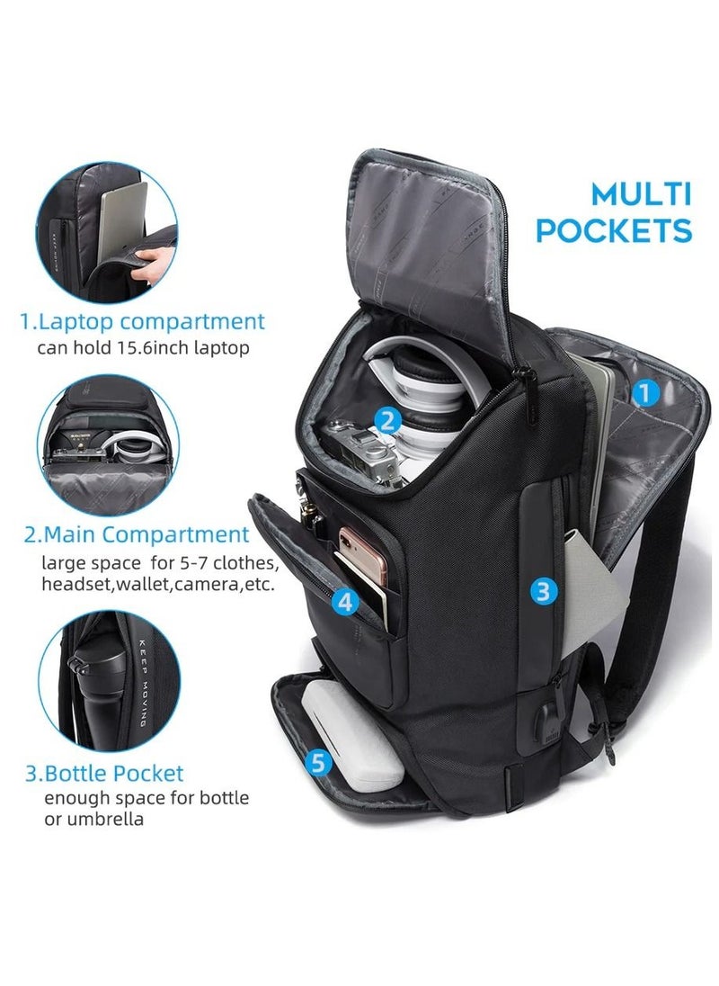 Generic LAPTOP BACKPACK 17 INCH BUSINESS TRAVELLING BACKPACK WITH USB CHARGER PORT,WEEKENDER CARRY-ON BACKPACK  - Image 3
