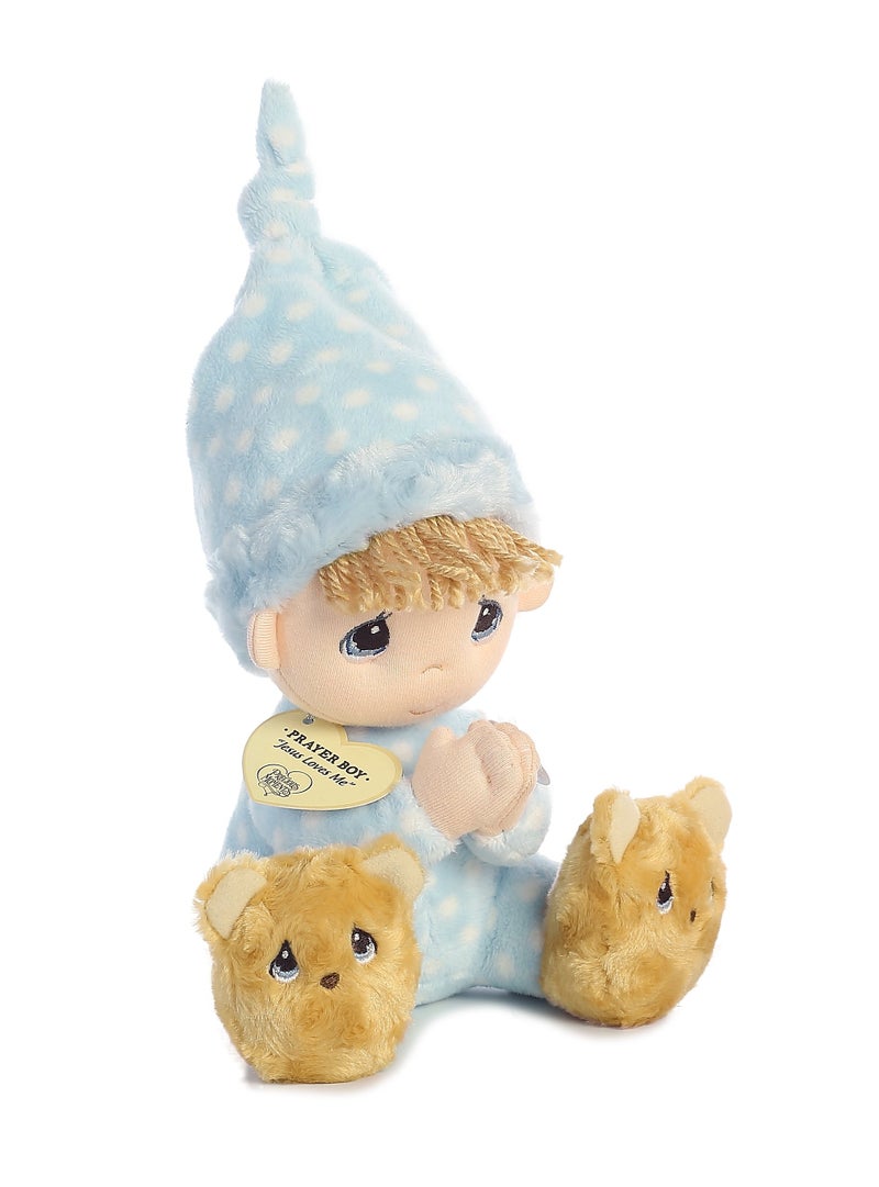 Aurora - Precious Moments - 9.5"" Prayer Boy - Spanish  Beige/Blue - Image 2
