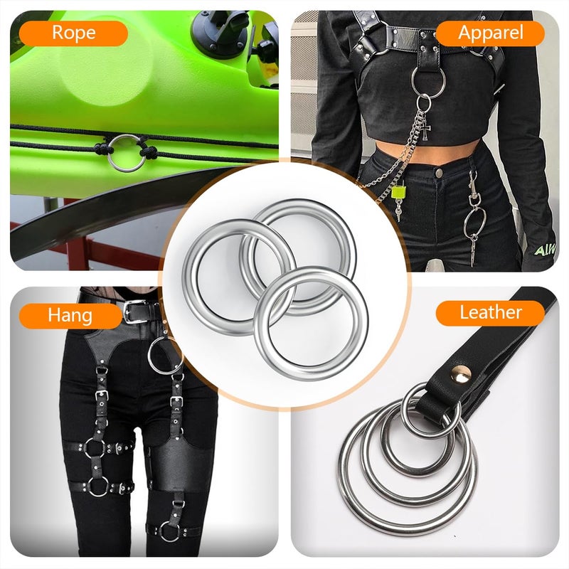 BEYOURD 5/8 inch Metal O Rings, Stainless Steel Round Ring Buckles, Solid Welded Metal Loop for Dog Collars, Macrame, Hanging Strap Slings - Image 5