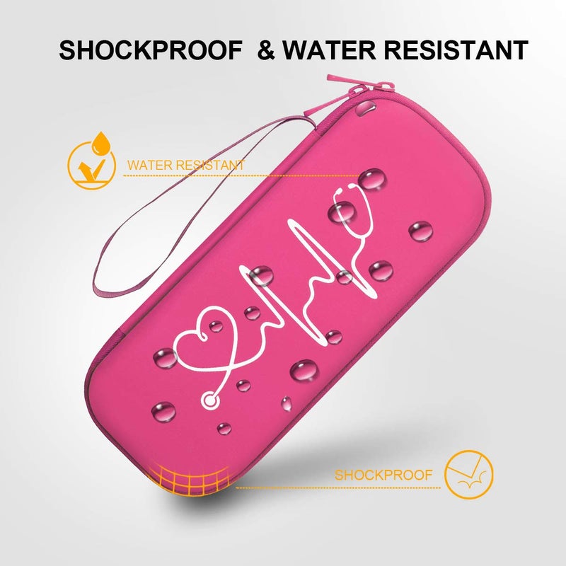 BOVKE Travel Carrying Case Compatible with 3M Littmann Classic III,MDF Acoustica Deluxe Stethoscopes - Extra Room for Medical Bandage Scissors EMT Trauma Shears and LED Penlight, Raspberry - Image 5