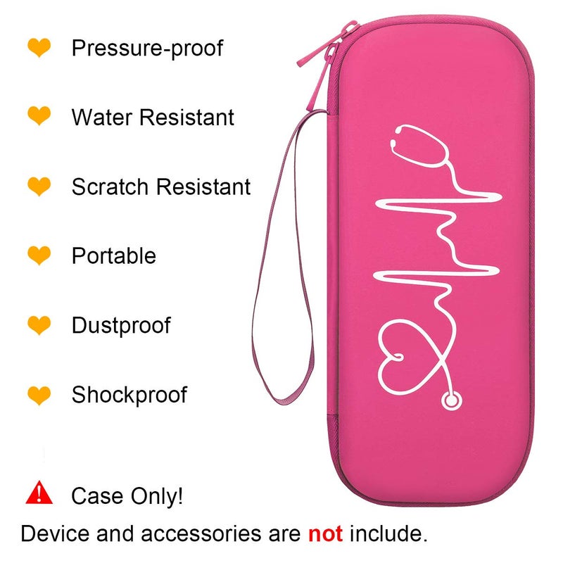 BOVKE Travel Carrying Case Compatible with 3M Littmann Classic III,MDF Acoustica Deluxe Stethoscopes - Extra Room for Medical Bandage Scissors EMT Trauma Shears and LED Penlight, Raspberry - Image 2
