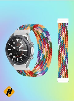 HuHa HuHa Band For Huawei Watch 3/3 Pro Adjustable Nylon Braided Elasticity Watch Band, Size:155mm Rainbow  - Image 1