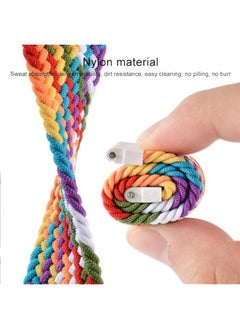 HuHa HuHa Band For Huawei Watch 3/3 Pro Adjustable Nylon Braided Elasticity Watch Band, Size:155mm Rainbow  - Image 5