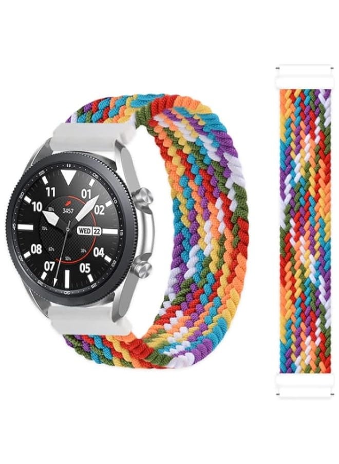 HuHa HuHa Band For Huawei Watch 3/3 Pro Adjustable Nylon Braided Elasticity Watch Band, Size:155mm Rainbow  - Image 2