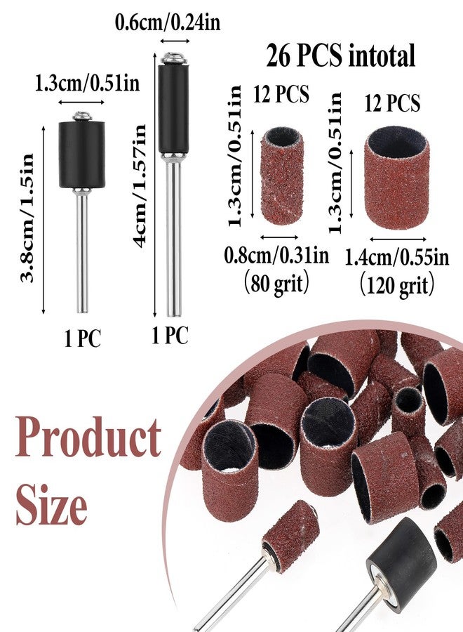 Xyembu 26 Pack Nail Grinder for Dogs Replacement Kit Pet Nail Grinder Replacement Kit with Grit Sanding Bands Pet Smoother Claw Care Dog Claw Grooming Supplies(80#/120#) - Image 2