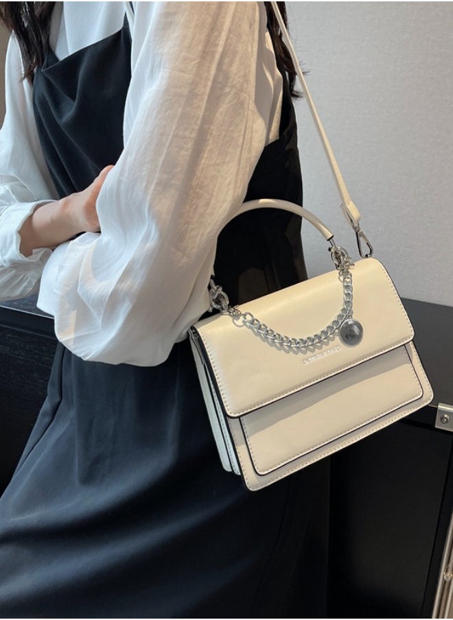 WAOKN - Women's Fashion Shoulder Bag, Ladies Simple Chain Crossbody Bag Sling Bag, Solid Color Handbag, Tote Bags，Carrying Bag, Gift Bag（White) - Image 1