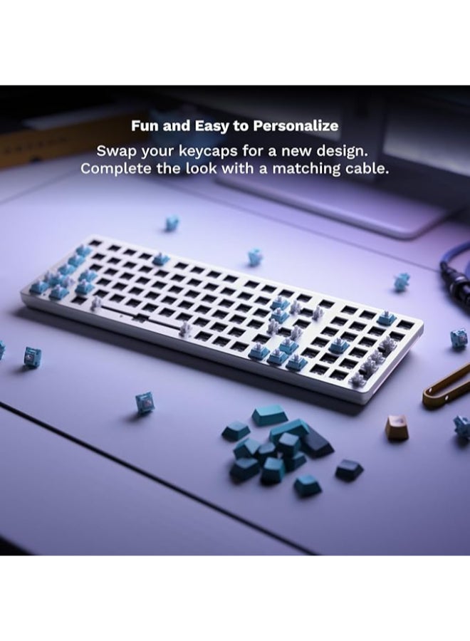 Glorious Gaming Keyboard 96%- Gmmk 2 - Tkl Hot Swappable Mechanical Keyboard, Red Switches, Wired, Tkl Gaming Keyboard, Compact Keyboard -White - Image 5