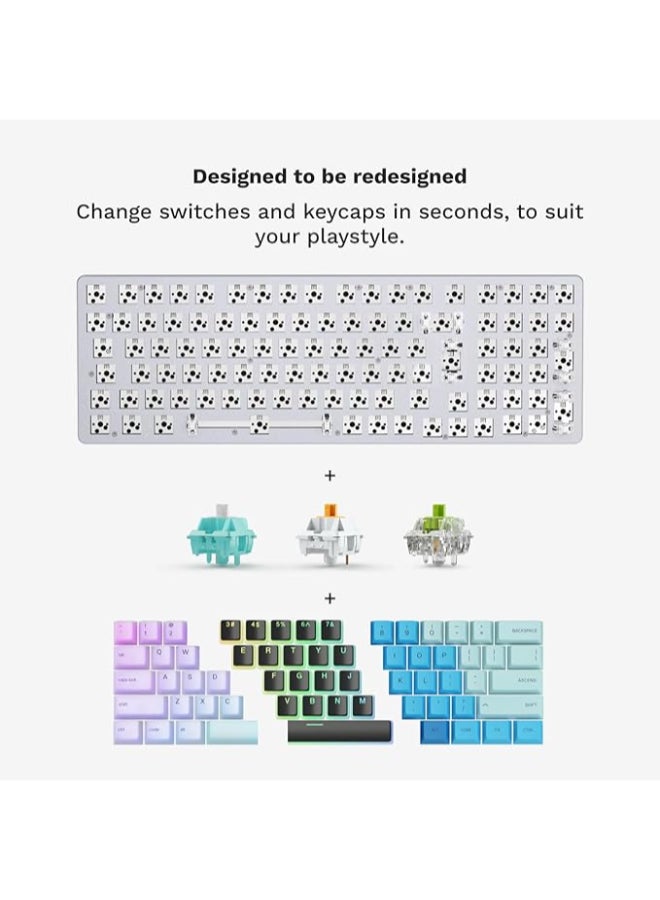 Glorious Gaming Keyboard 96%- Gmmk 2 - Tkl Hot Swappable Mechanical Keyboard, Red Switches, Wired, Tkl Gaming Keyboard, Compact Keyboard -White - Image 2