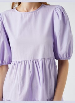 KOTON Puff Sleeve Dress Crew Neck  - Image 5