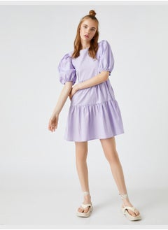 KOTON Puff Sleeve Dress Crew Neck  - Image 2