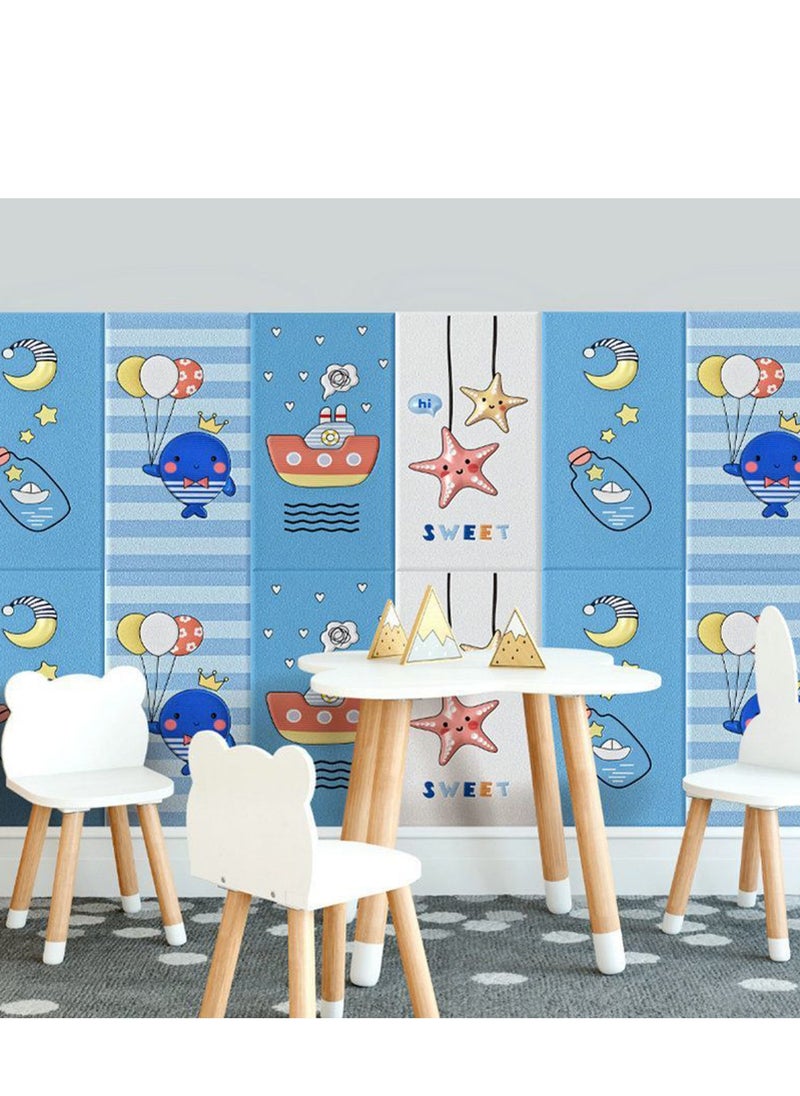 Arabest - Home Decor 6pcs Wallpaper Walls, Bedroom, DIY PVC Tatami Design, Headboards Collision D Tatami, Sticker, Paste Kindergarten Sticker Wall Home Tv Panels Room Decor - Image 1