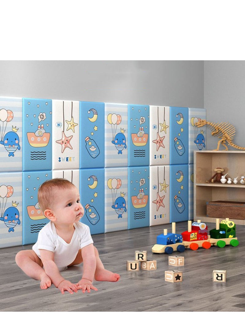 Arabest - Home Decor 6pcs Wallpaper Walls, Bedroom, DIY PVC Tatami Design, Headboards Collision D Tatami, Sticker, Paste Kindergarten Sticker Wall Home Tv Panels Room Decor - Image 1