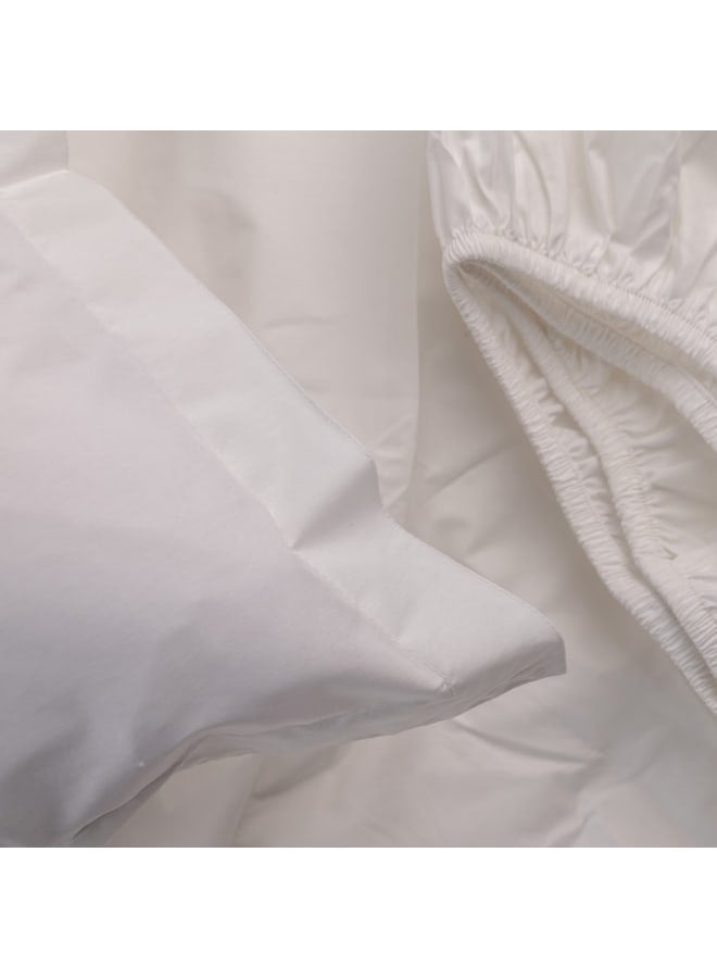 ب كومفورت  طقم ملاية أستك قطن أبيض - Image 2