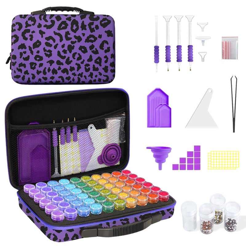 ZORETCO Diamond Painting Storage Box, 60 Slots Bead Storage Containers with Tools Kit for Diamond Art Accessories Craft Jewelry Beads Organizer - Image 1