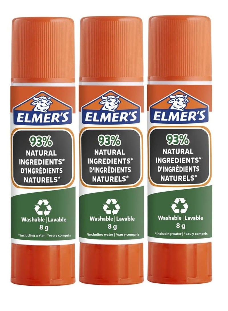 Elmers White Glue Stick 8gram Content Pack Of 3 - Image 1