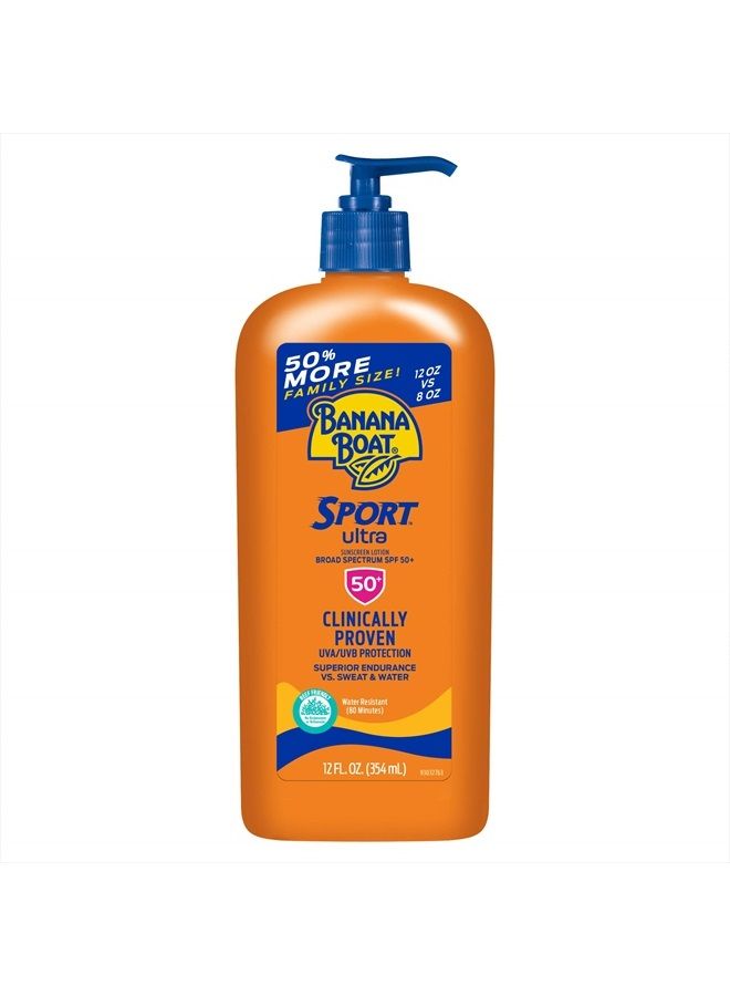 BANANA BOAT Ultra Sport Sunscreen Lotion, Broad Spectrum, SPF 50, 12oz. - Image 1