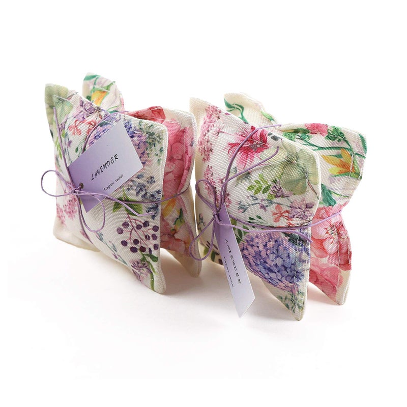 Aucuda AUCUDA 4 Packs Lavender Scented Sachet Bags for Drawers and Closets Potpourri Packets for Women Clothes Handcraft Wedding Fragrance Mesh Pillow Summer Bedroom Indoor Organza Fresheners Dried 