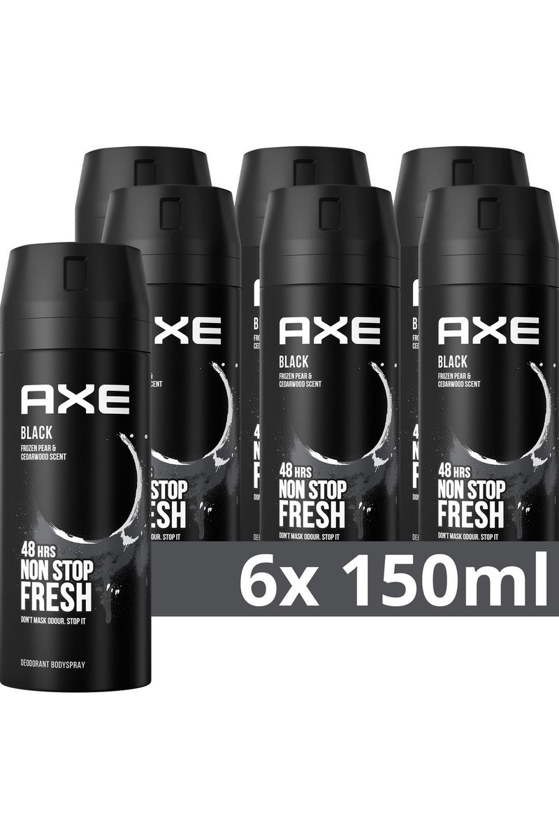 أكس مزيل عرق بخاخ للجسم نون ستوب فريش بلاك، 6 × 150 مل - Image 2