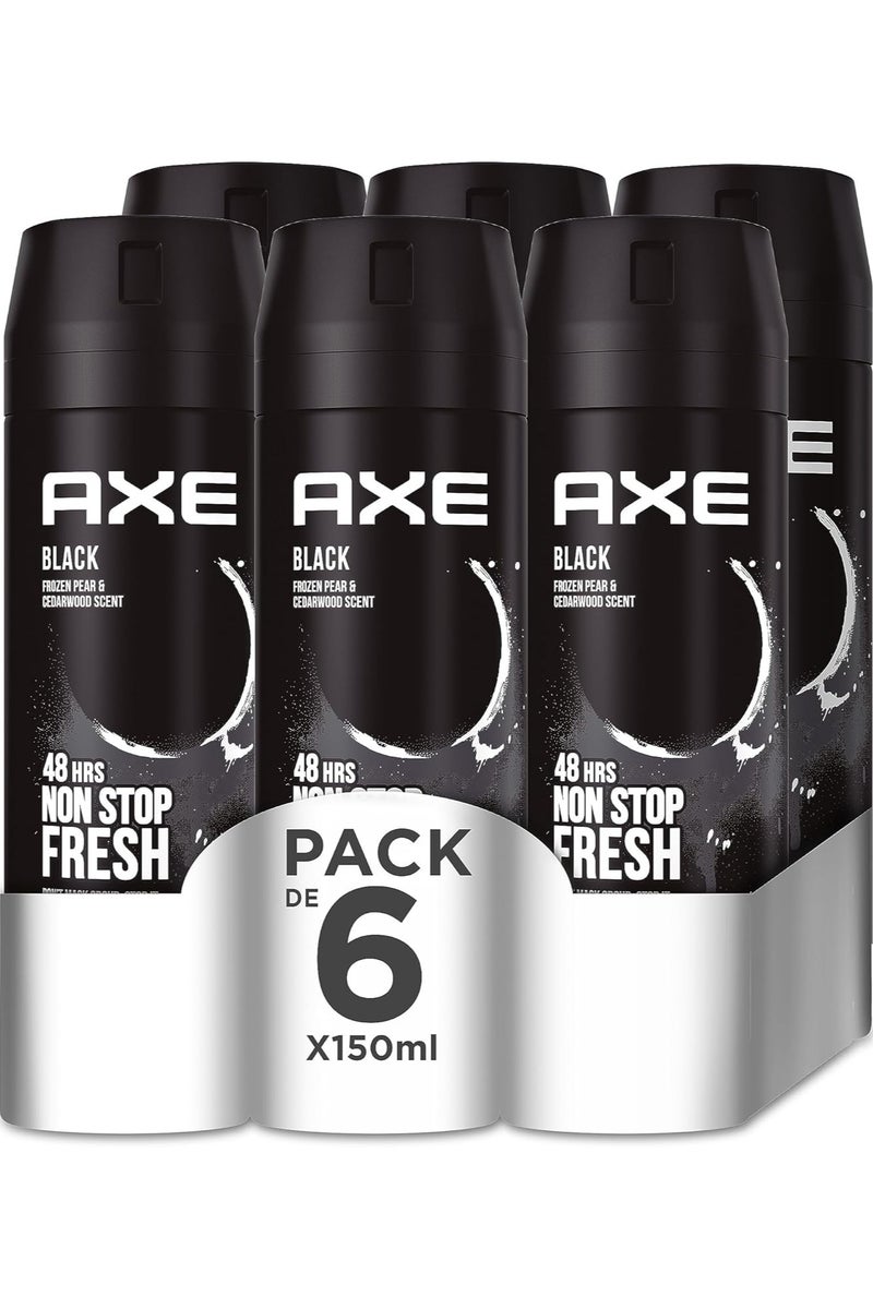 أكس مزيل عرق بخاخ للجسم نون ستوب فريش بلاك، 6 × 150 مل - Image 3