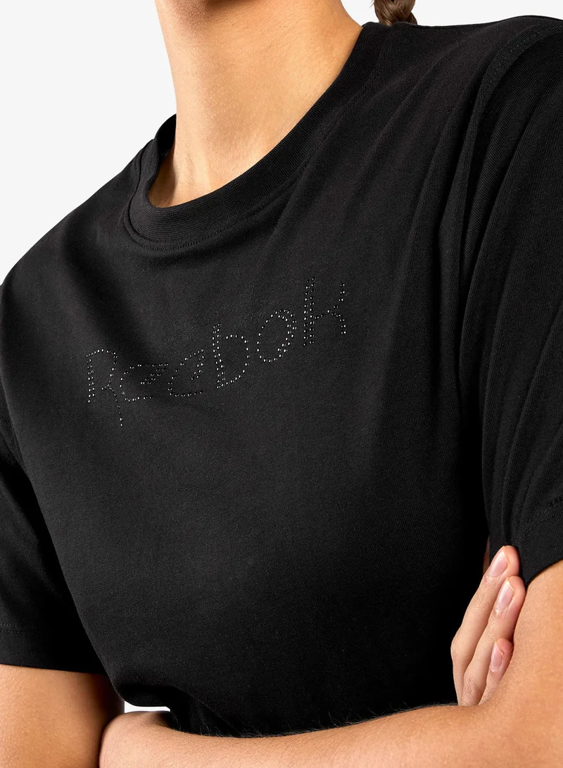 Reebok  Studded Logo T-Shirt for Women | Best Price UAE