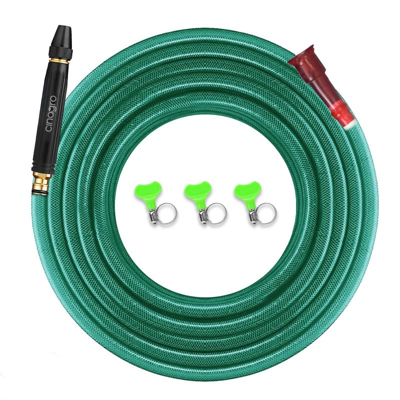 Cinagro 10 Meter 0.5 inch Heavy Duty 3 Layered Braided PVC Garden Hose Pipe with Jet Spray, Tap Adapter & 3 Clamps, Water Pipe for Garden, Car Washing, Garden Pipe for Home (32.8 feet, Green) - Image 1